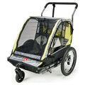 2-Child Bicycle Trailer & Stroller, 100 lbs, Green U377
