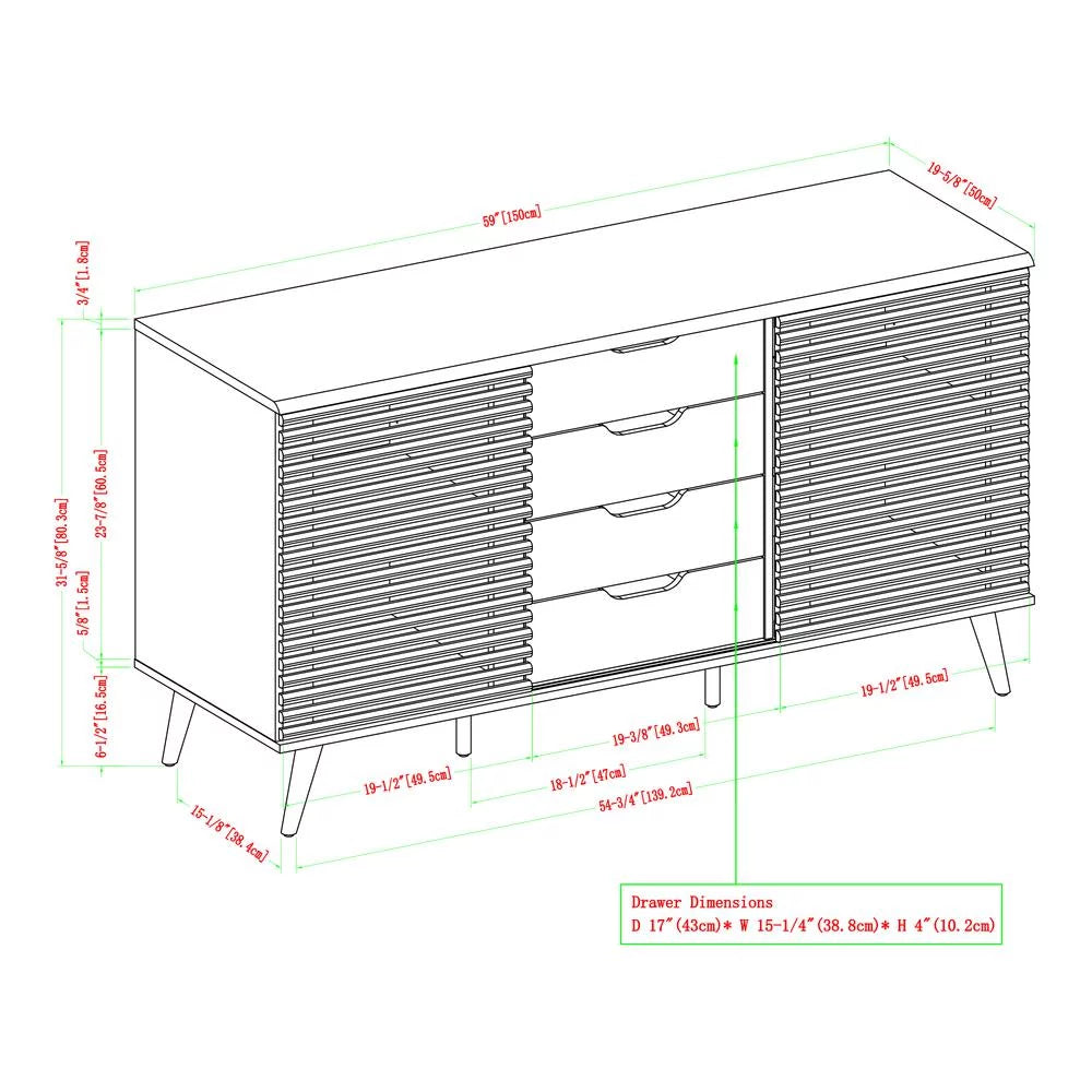 59" Engineered Wood Sideboard F49775