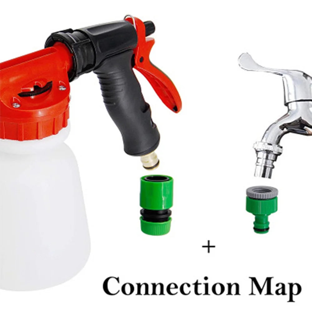 Foam Sprayer Nozzle Kit with 1 Liter Bottle Universal Connectors J851958