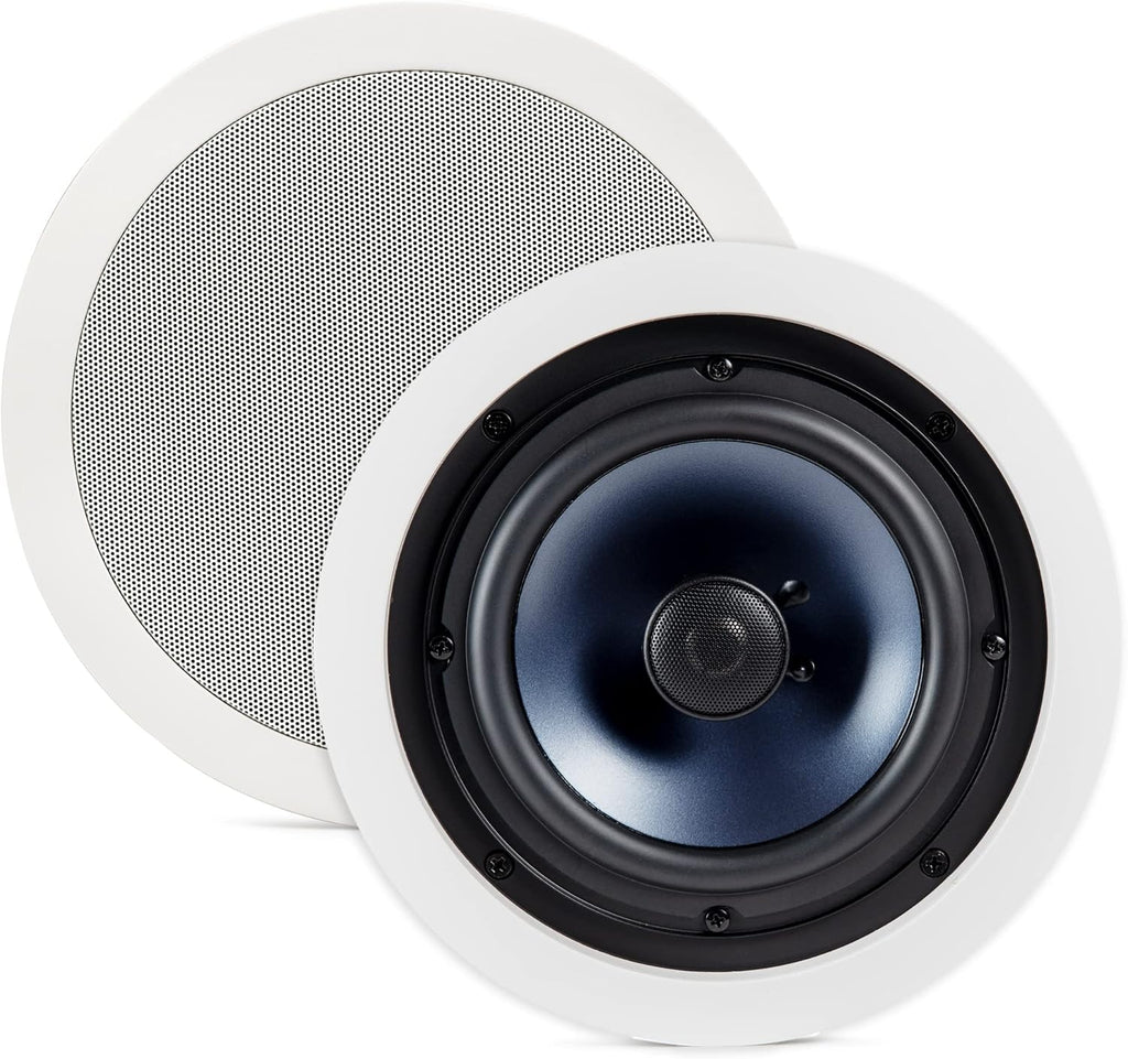 8-inch 2-way In-ceiling Speakers Set of 2 with 12-inch Powered Subwoofer F6094