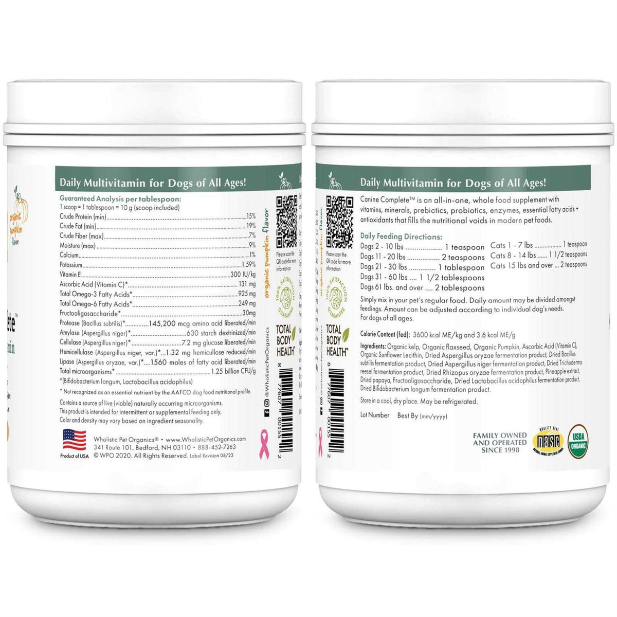 Organic Pumpkin Supplement for Dogs B812953