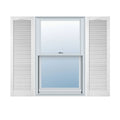 12 inchw x 63 inchh Vinyl Open Louver Shutters, Bright Whi Z3253