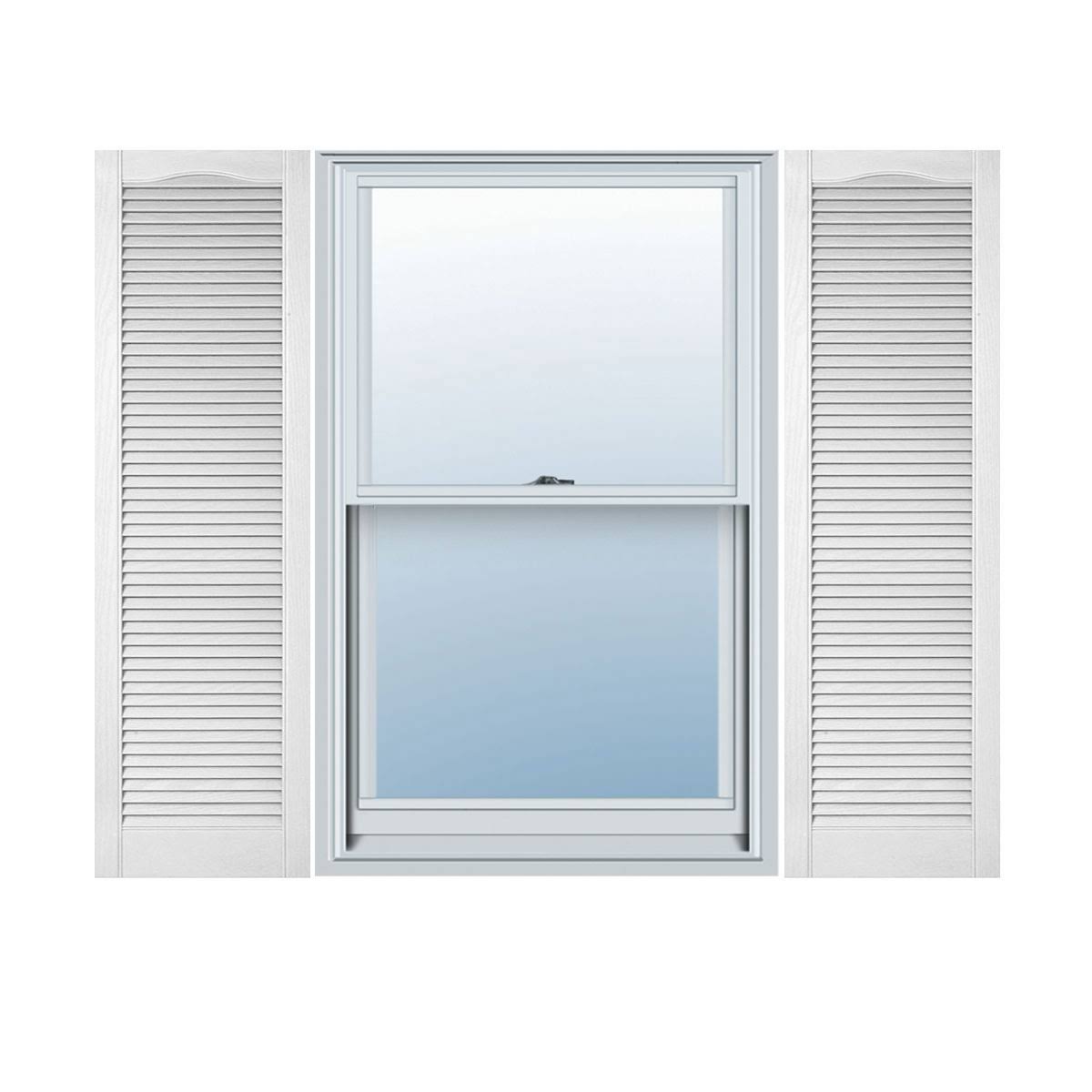 12 inchw x 63 inchh Vinyl Open Louver Shutters, Bright Whi Z3253