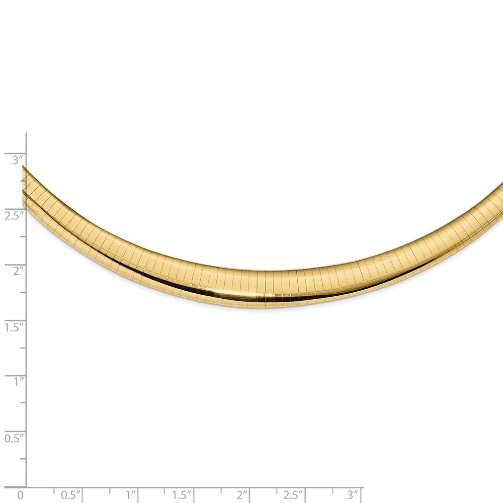 14K Yellow Gold Omega Chain Necklace Polished Graduated 16 inch K133