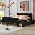 Queen Size Wood Platform Bed with 4 Drawers V9250