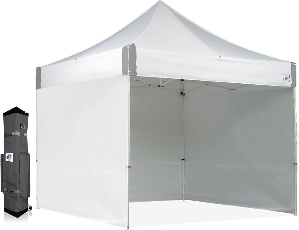 White 10' x 10' Commercial Canopy with Sidewalls and Roller Bag M18835
