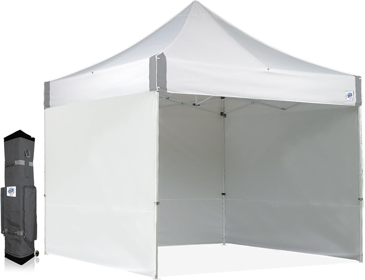White 10' x 10' Commercial Canopy with Sidewalls and Roller Bag M18835