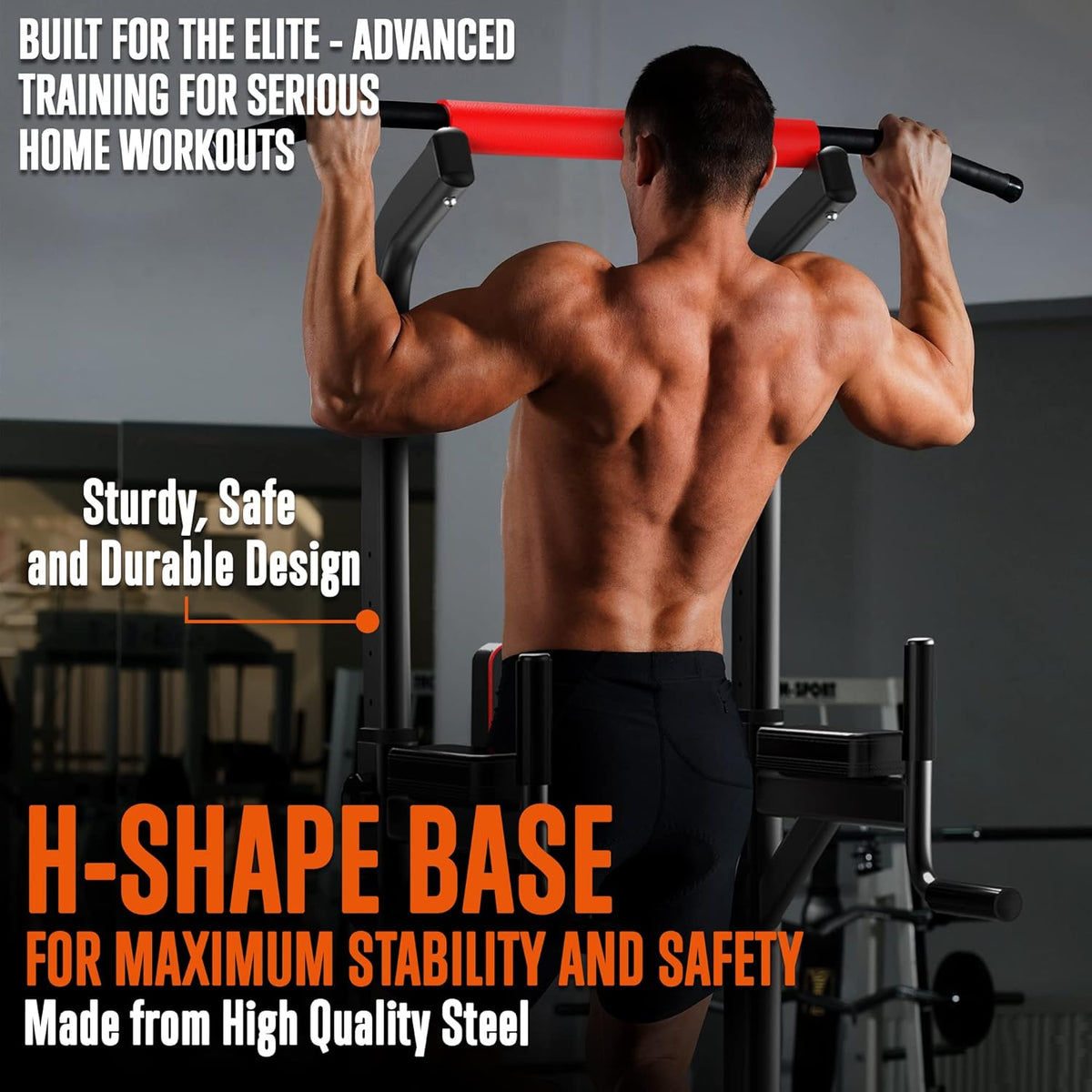 Multifunctional Pull-Up Workout Station with Steel Main Frame N99037
