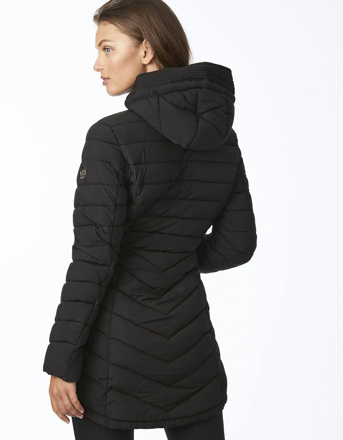 Black Quilted Micro Touch Coat U8806