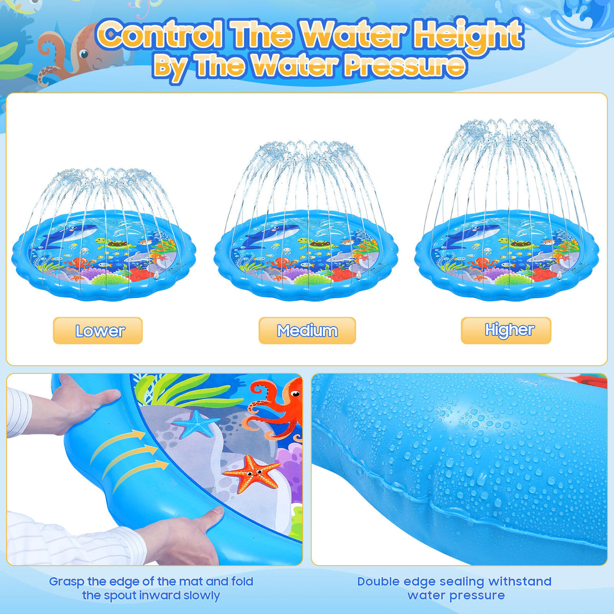 Inflatable Sprinkler Pad for Kids 2 Pieces Z140
