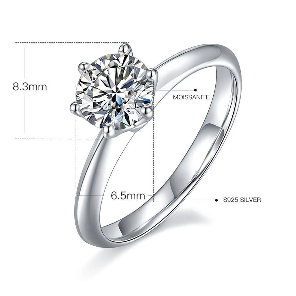 1 Carat Round Cut Moissanite Solitaire Engagement Ring P200957