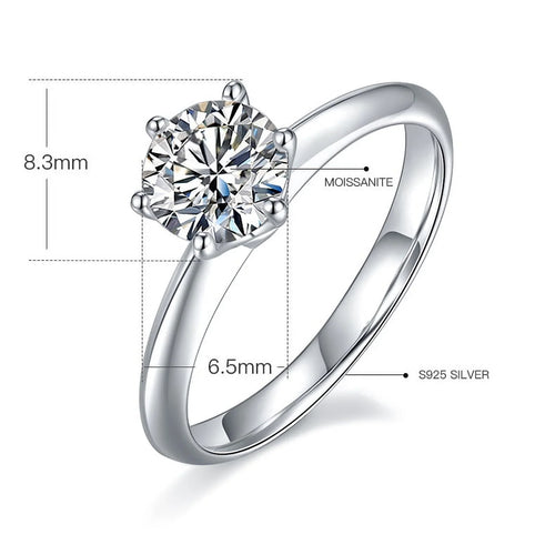 1 Carat Round Cut Moissanite Solitaire Engagement Ring P200957