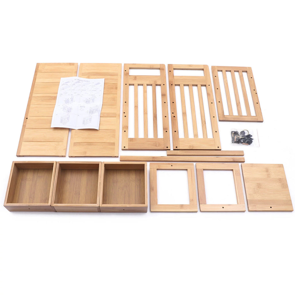 Adjustable Desktop Bookshelf with 3 Drawers K1147