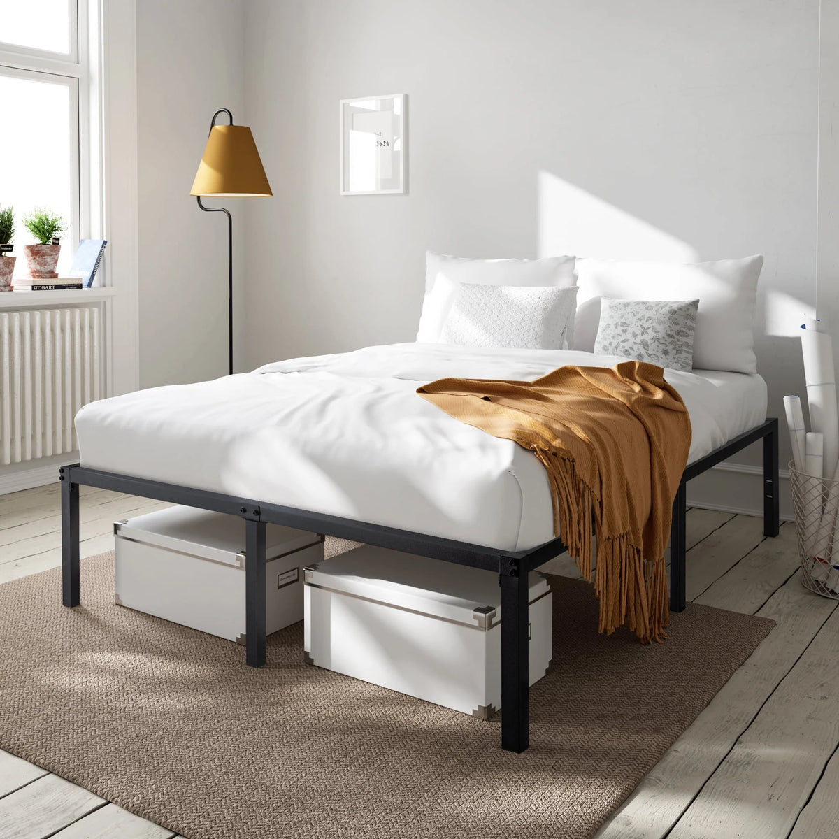 Queen Size Metal Platform Bed Frame J51022