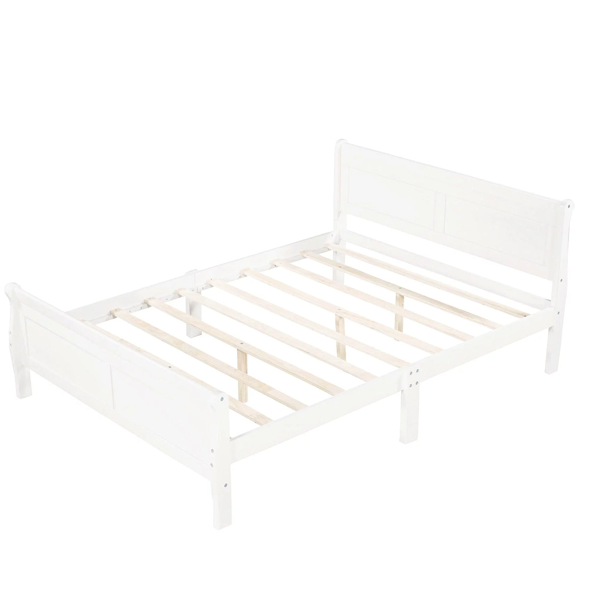 Wood Frame Sleigh Bed with Footboard Espresso Queen J11987