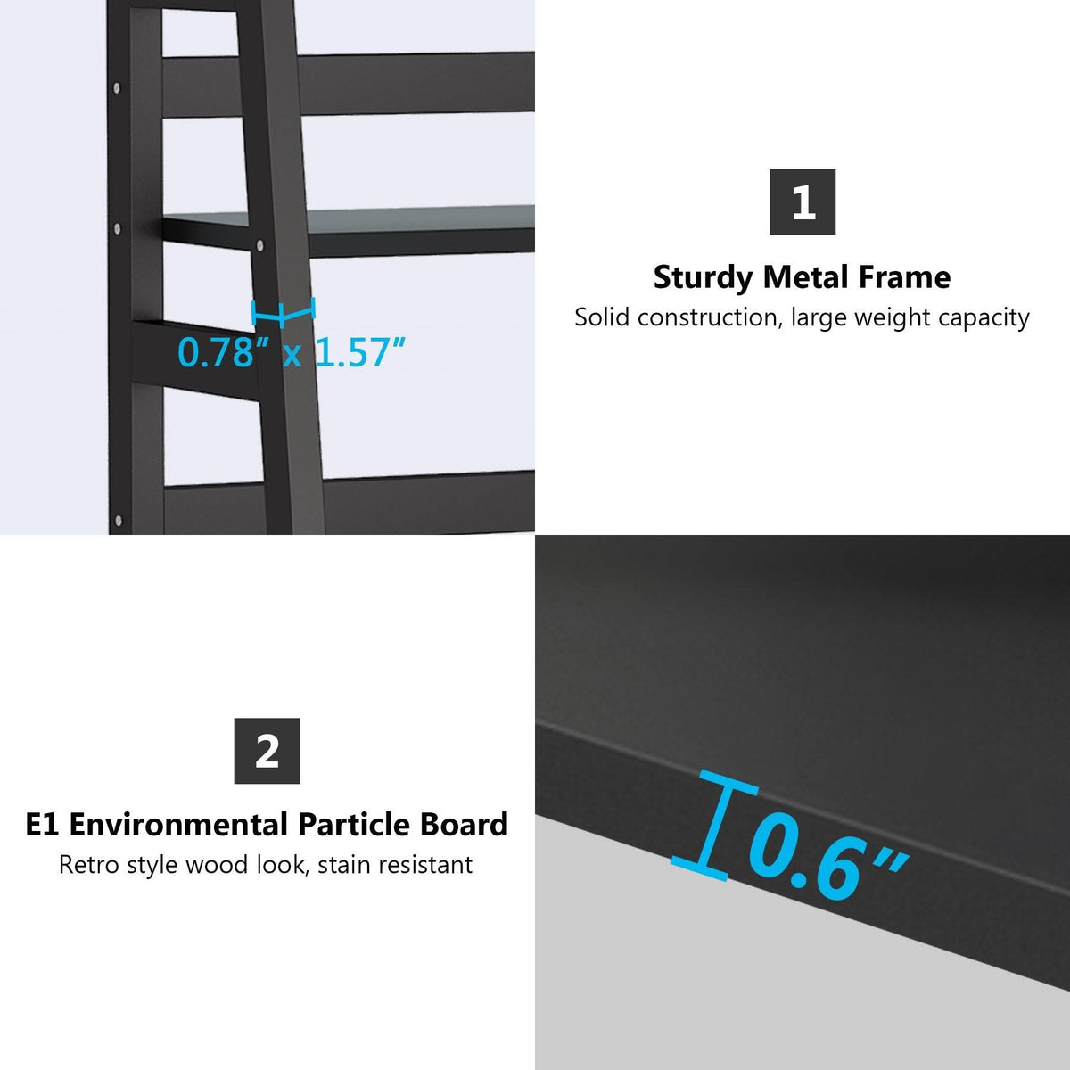 5-Tier Ladder Bookshelf Bookcase Brown N8631