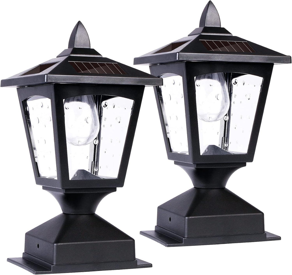 Black 15 Lumens Solar Post Lights (2 Pack) Z618112