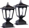 Black 15 Lumens Solar Post Lights (2 Pack) Z618112