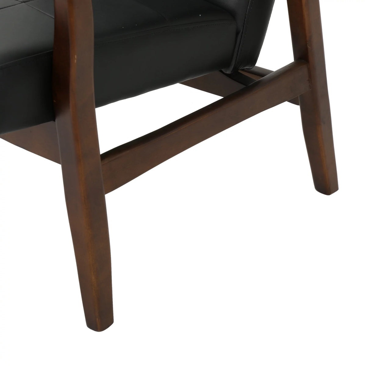 Mid Century Modern Faux Leather Club Chair with Wood Frame Y9102