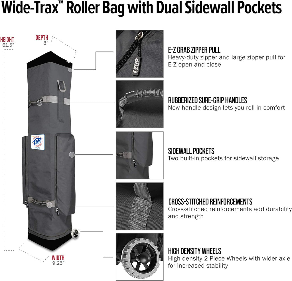 White 10' x 10' Commercial Canopy with Sidewalls and Roller Bag M18835
