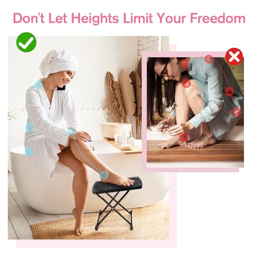 6 Heights Adjustable Non-Slip Pedicure Foot Rest Y240709