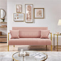 Light Gray Upholstered Sofa Couch with 2 Pillows A10341