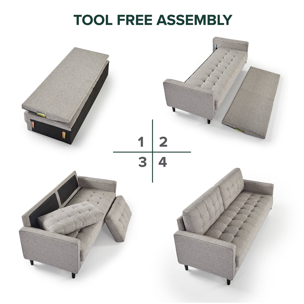 Soft Gray 2-Seater Loveseat I1087