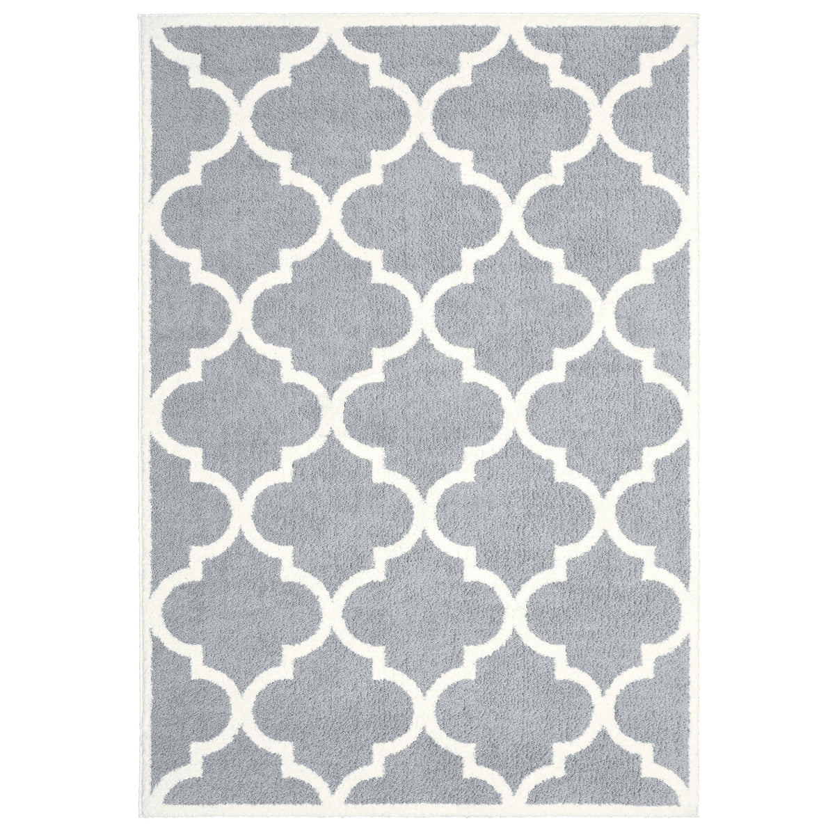 Grey Cream Microfiber Area Rug 5'3" x 7'6" M576155
