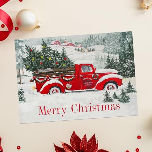 16 Boxed Snowy Cardinal Wreath Holiday Cards With Silver Foil Lined Envelopes T23801