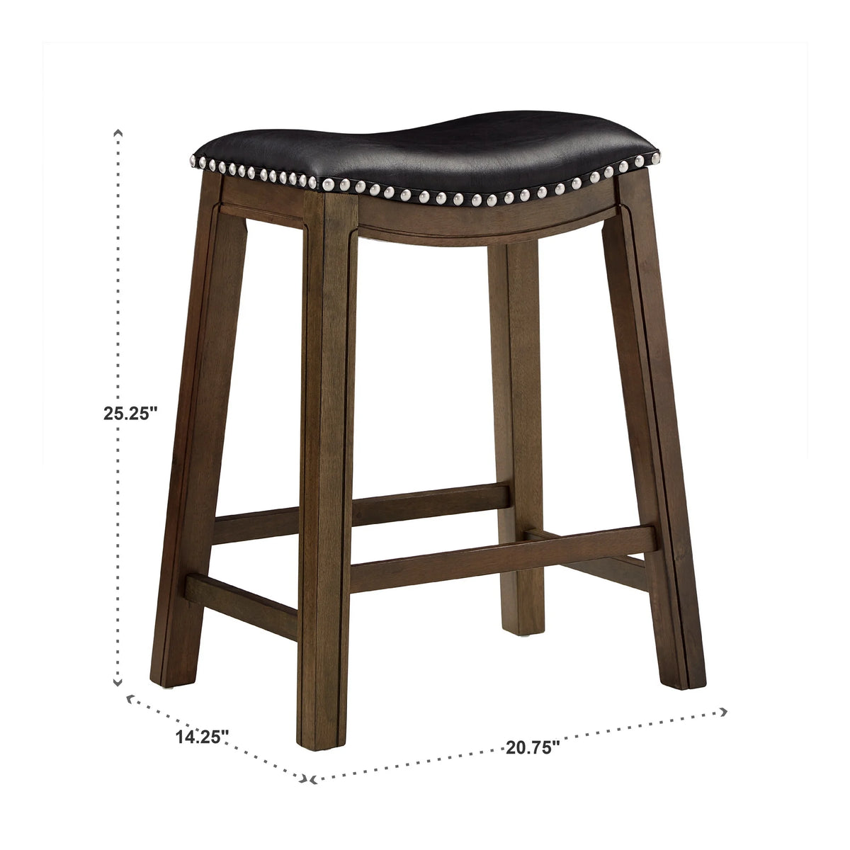 Black Faux Leather Backless Counter Height Stool M270173