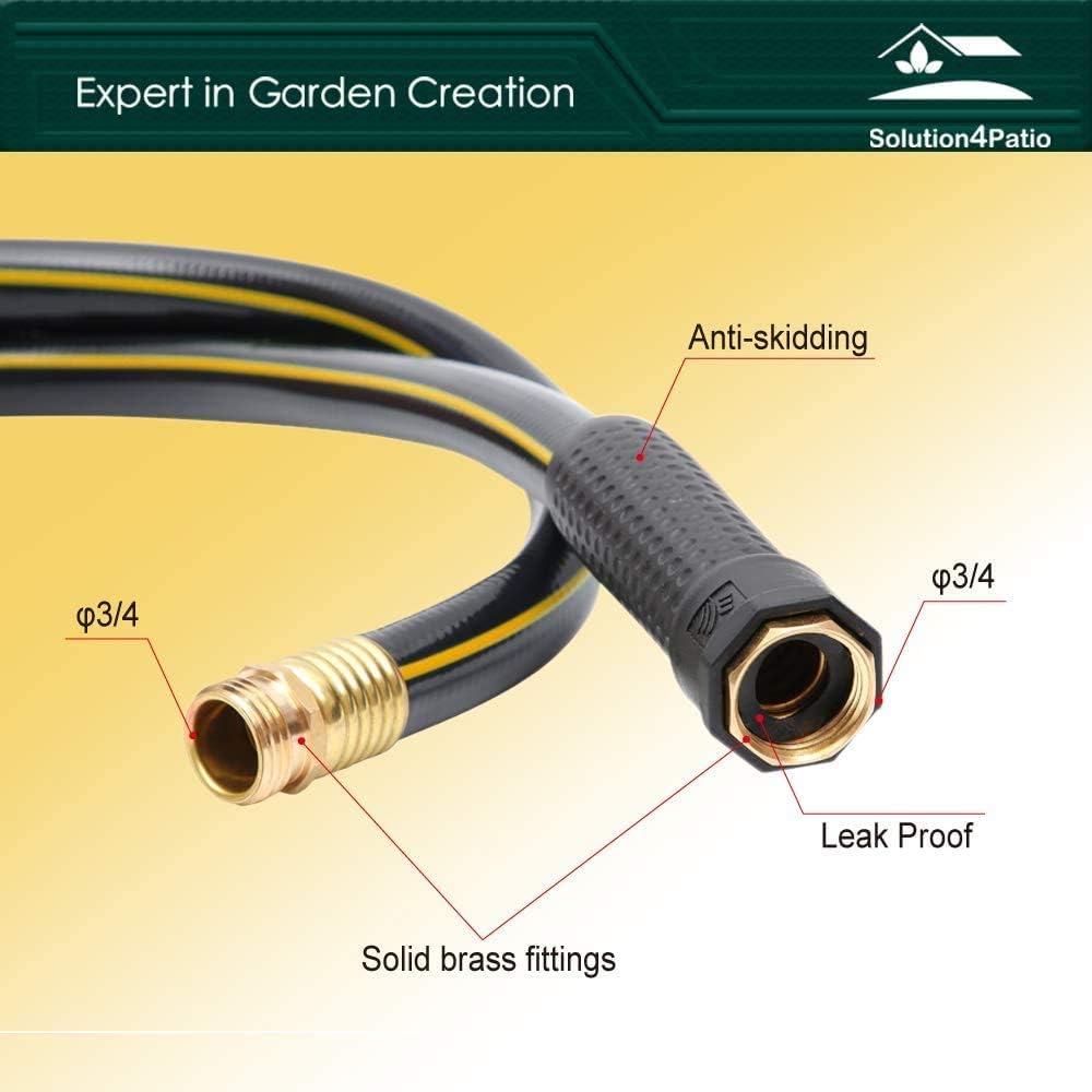 Black 3/4 in. x 50 ft. Commercial Hose, Brass Fittings, Pack of 2 I619