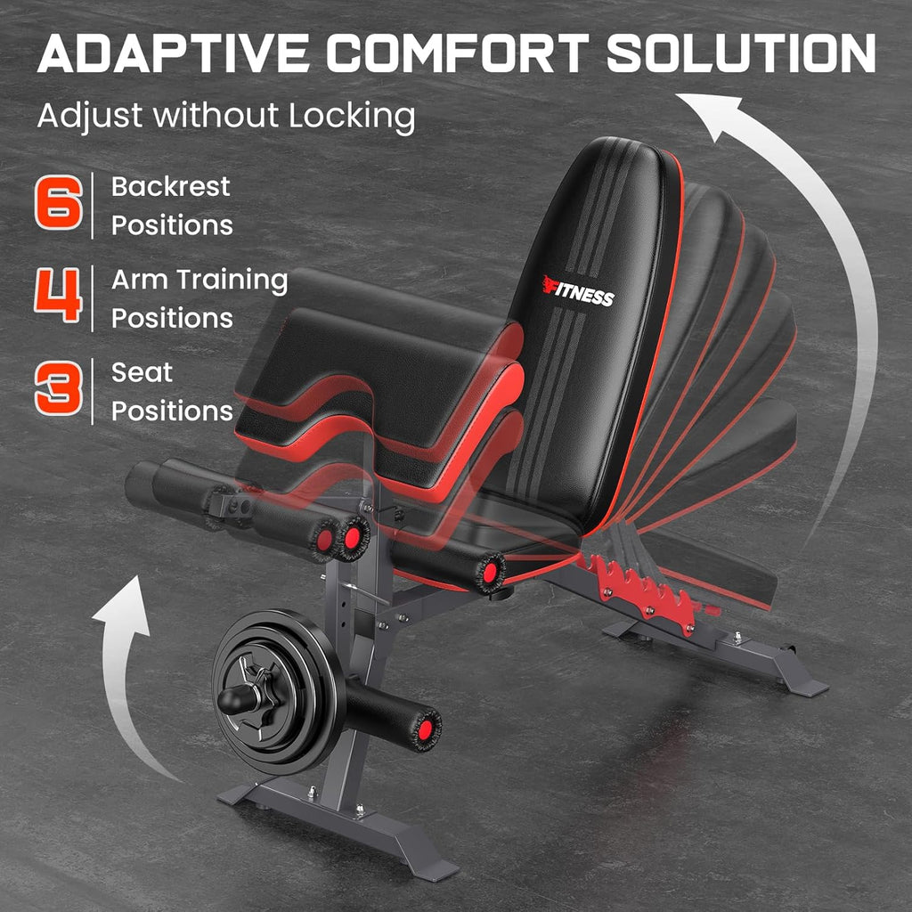 Adjustable Weight Bench with Leg Extension and Preacher Pad S57667