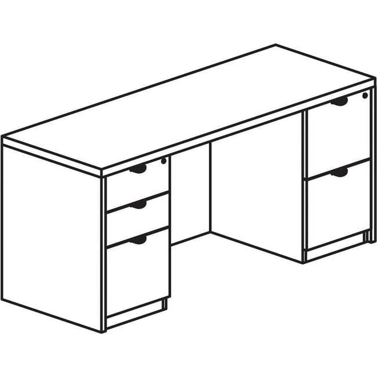 24 x 66 in. Double Pedestal Laminate Desk Credenza L34634