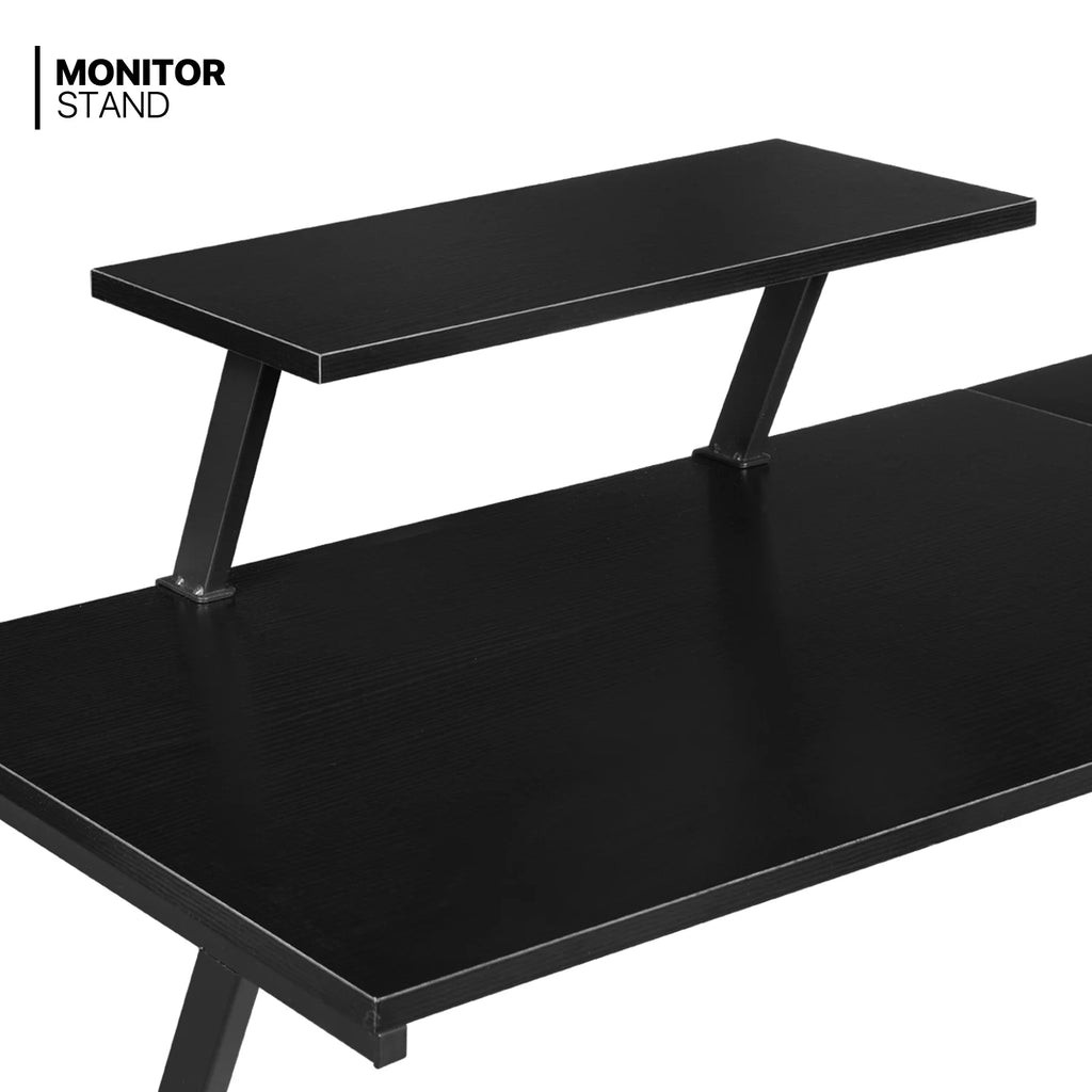 Black Ergonomic Computer Desk and Chair Set S543