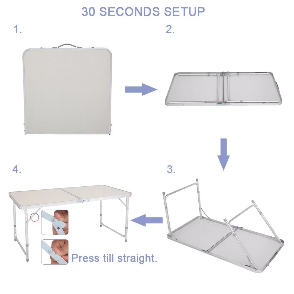 4Ft Folding Table White Q569563
