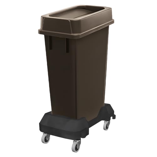 Grey 23 Gallon Wheeled Trash Can with Lid I7011