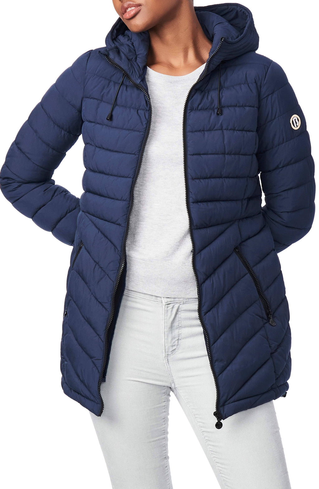 Black Quilted Micro Touch Coat U8806