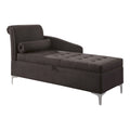 Gray Tufted Fabric Chaise U369305