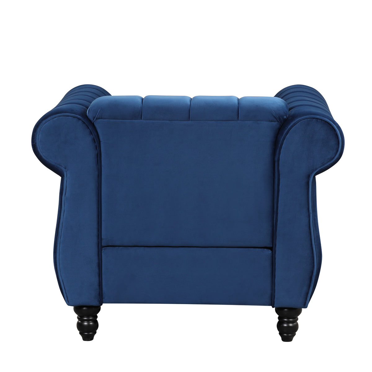 Blue Buttoned Tufted Sofa with Solid Wood Legs R70991