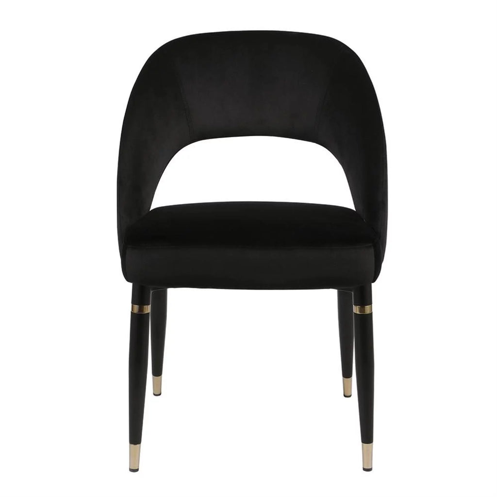 Black and Gold Set of Two Dining Chairs C644