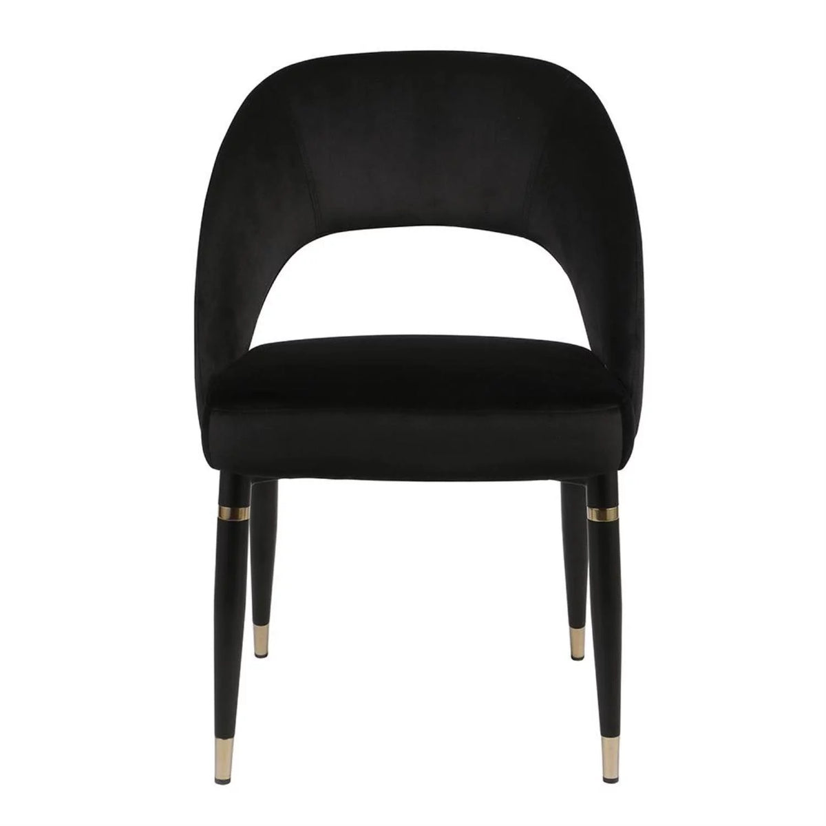 Black and Gold Set of Two Dining Chairs C644