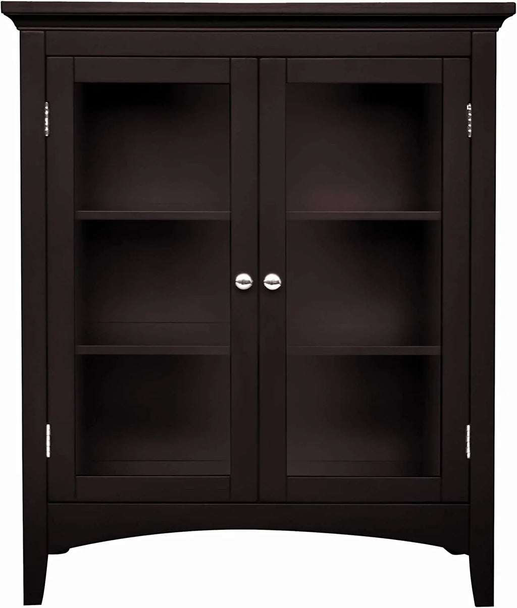 Wooden Floor Cabinet with 2 Glass Doors B1434