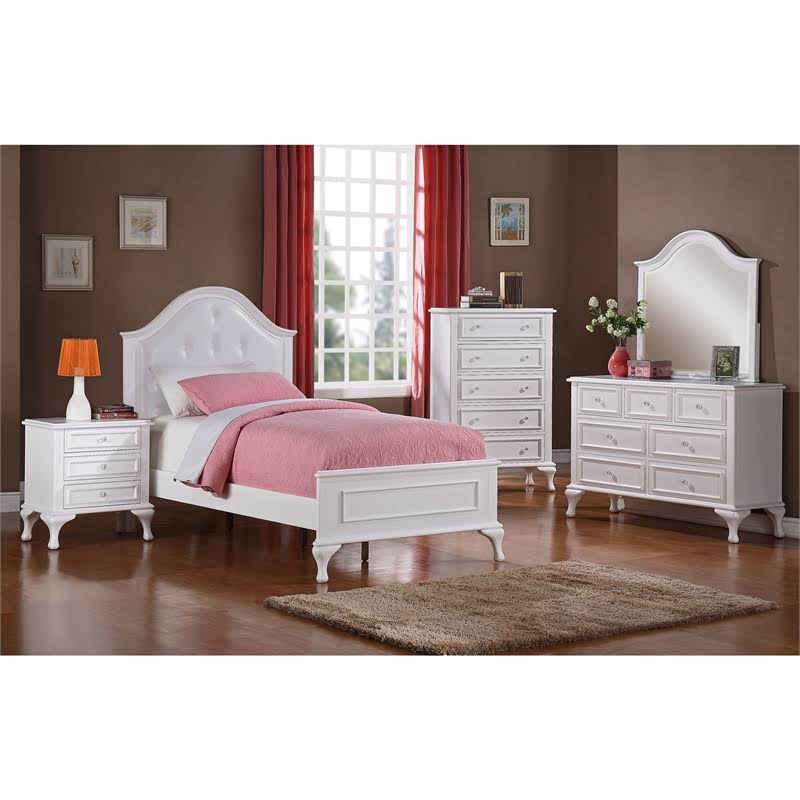 Twin Panel Bed in White R425093