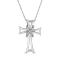 Sterling Silver Diamond Accent Cross Necklace Z38088