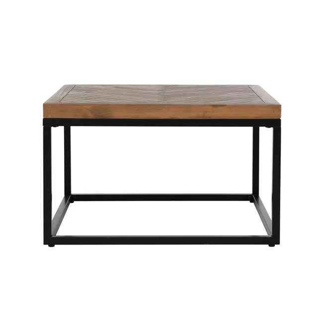 Black Brown Solid Wood Square Coffee Table L45111