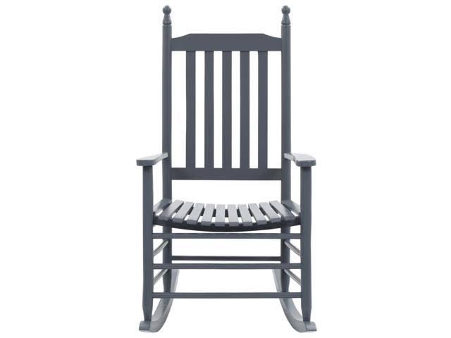 Gray Poplar Wood Rocking Chair with Curved Seat E9965