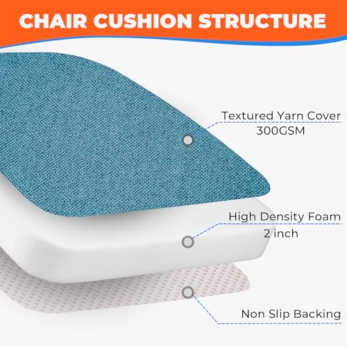 Beige D-Shaped Seat Cushions with Removable Washable Cover, Set of 4 B1586
