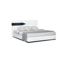 King Bed Zebrano Gray White High Gloss N313114