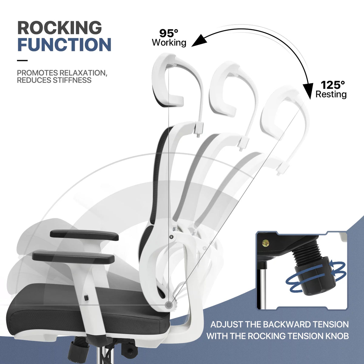 Black Ergonomic Computer Desk and Chair Set S543