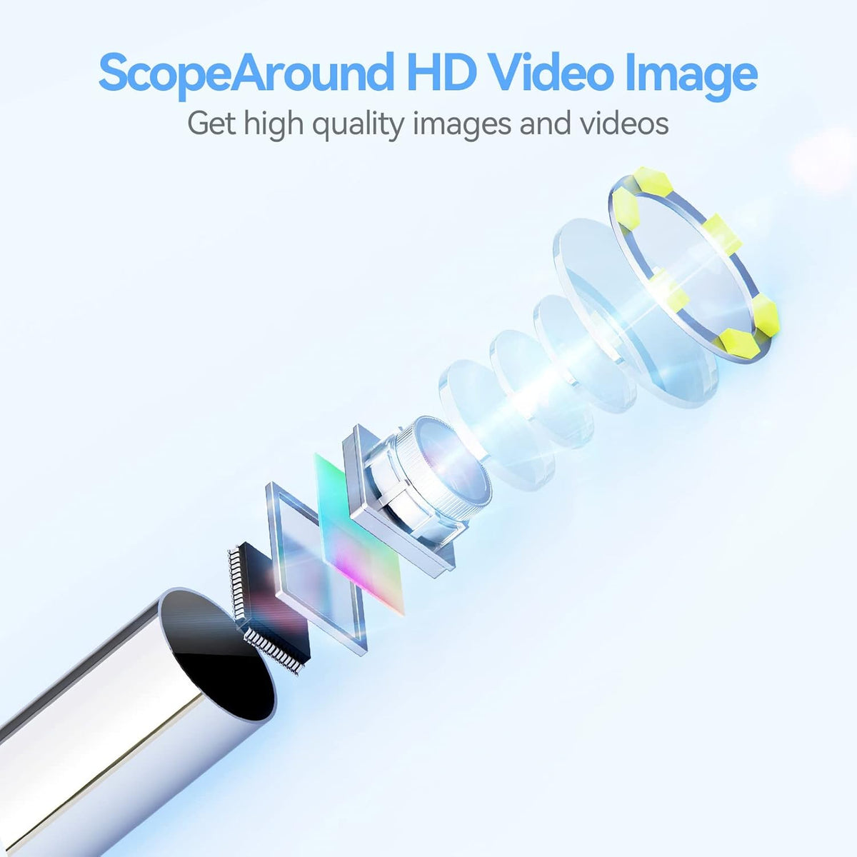 Ear Wax Removal Camera with 4.5 IPS Screen, 1920x1080 FHD Smart Visual Ear Cleaner Tool Kit, Otoscope with Light C5683